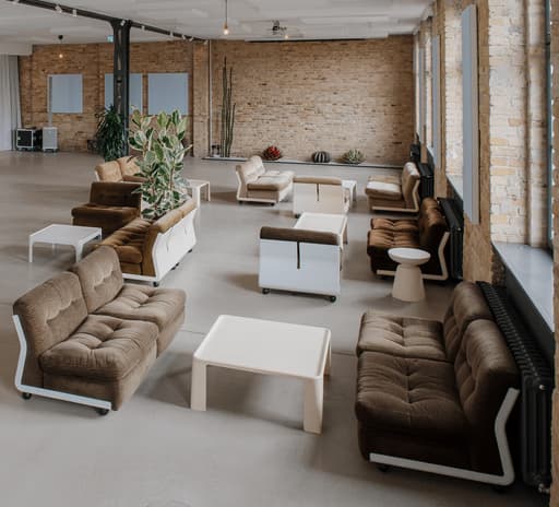 Modular lounge seating in the main hall